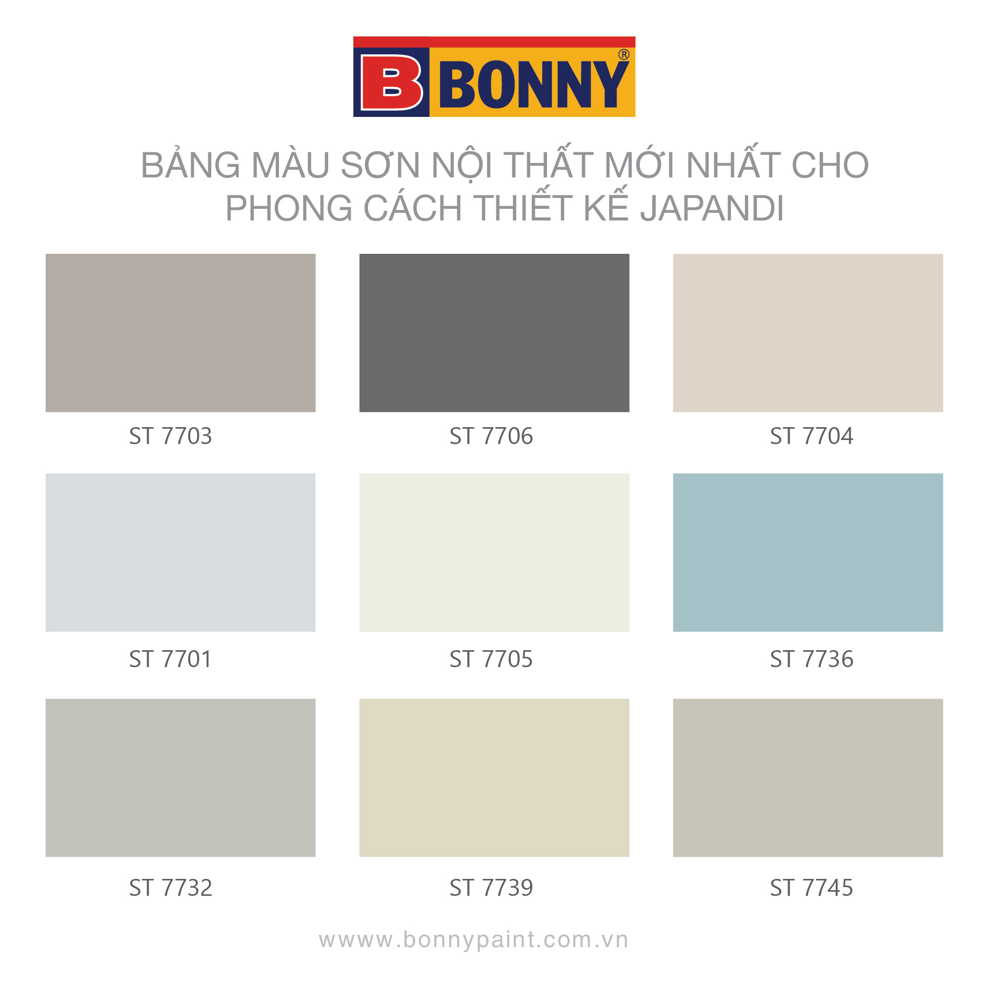 Bảng màu Japandi